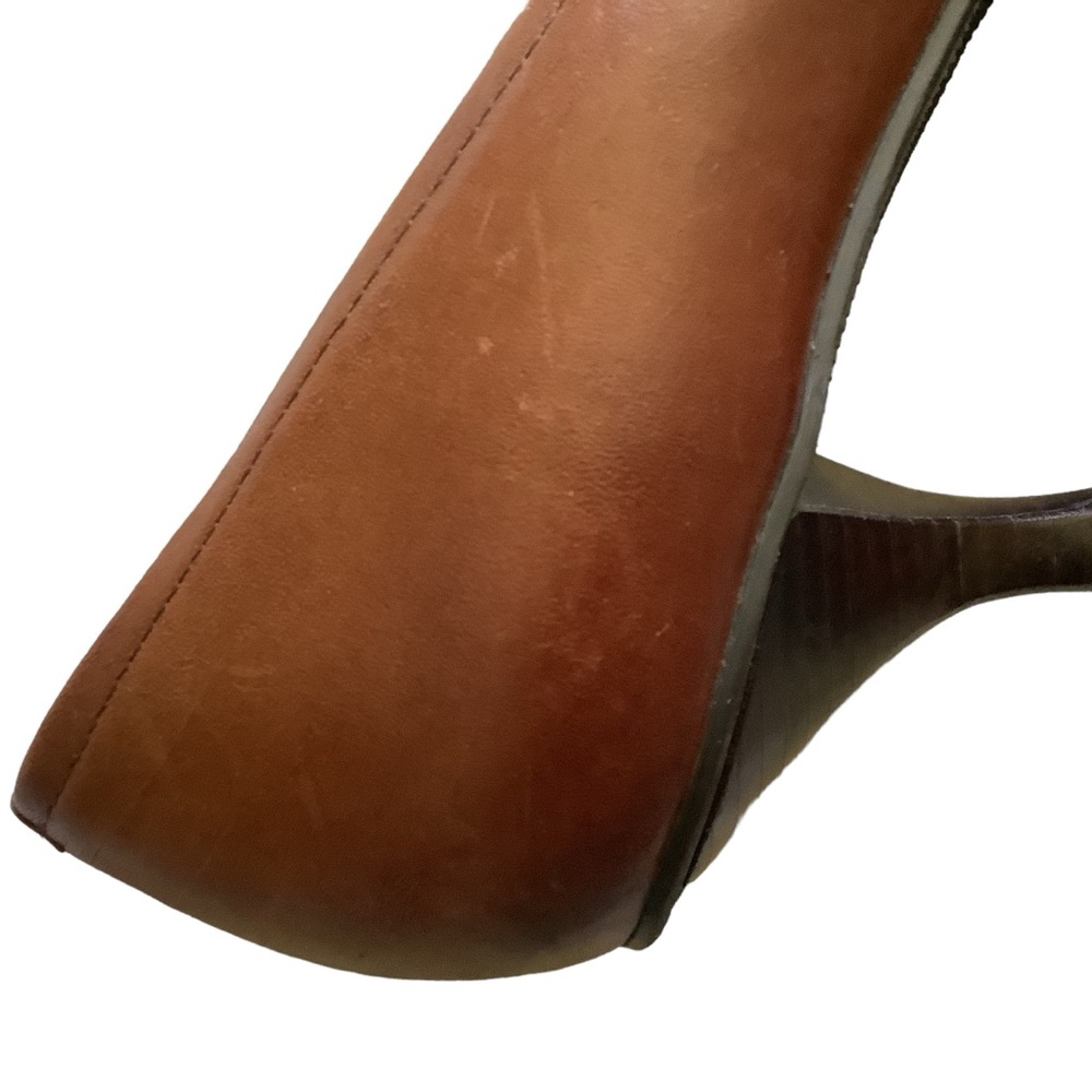 US 8 Cathy Jean Brazil Vintage Buckle Brown Leather Kitten Heels READ - Picture 11 of 16
